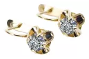 14K Yellow gold Zircon Earrings Vintage Jewlery vec018y